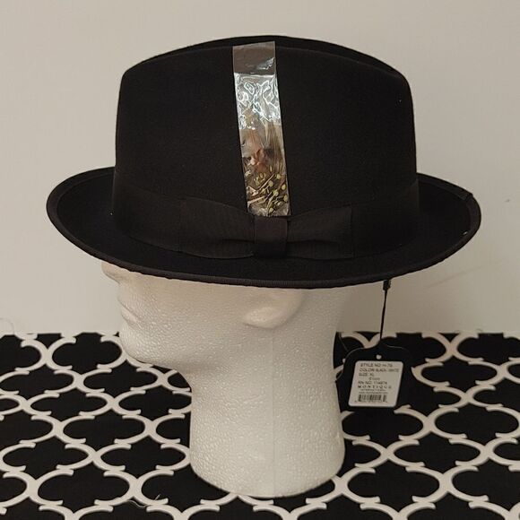 MEN'S MONTIQUE 2 1/4" BRIM 100% WOOL FELT WHITE BOTTOM FEDORA HAT. H79 - Picture 2 of 8